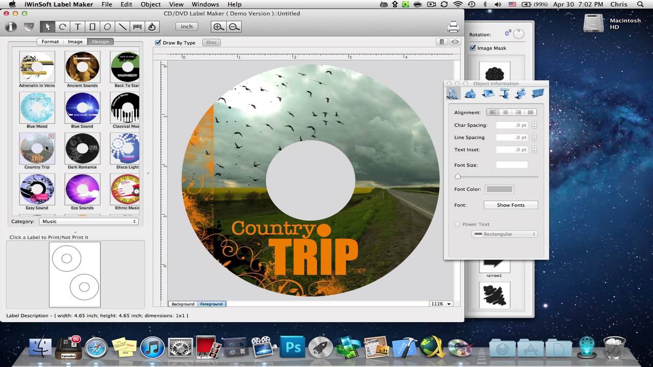 dvd label software for mac